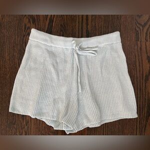 Z Supply High Waist Knit Shorts in Light Green